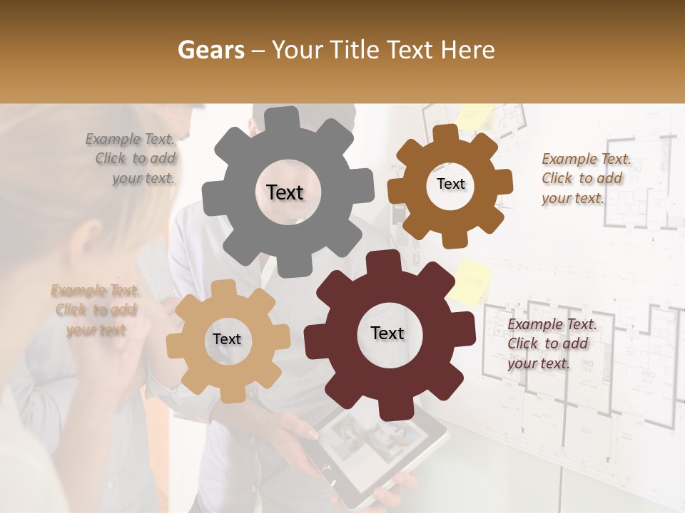 A Man And Woman Looking At A Tablet Screen PowerPoint Template