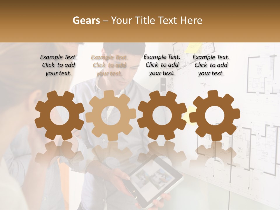 A Man And Woman Looking At A Tablet Screen PowerPoint Template