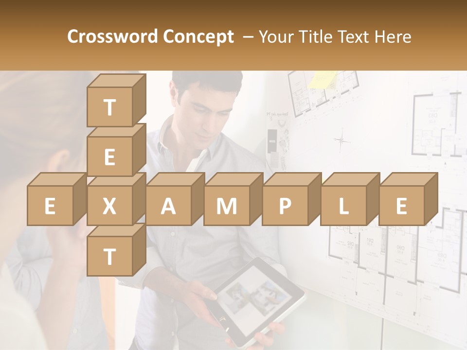 A Man And Woman Looking At A Tablet Screen PowerPoint Template