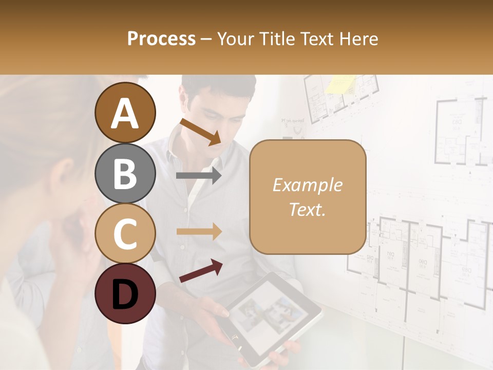 A Man And Woman Looking At A Tablet Screen PowerPoint Template