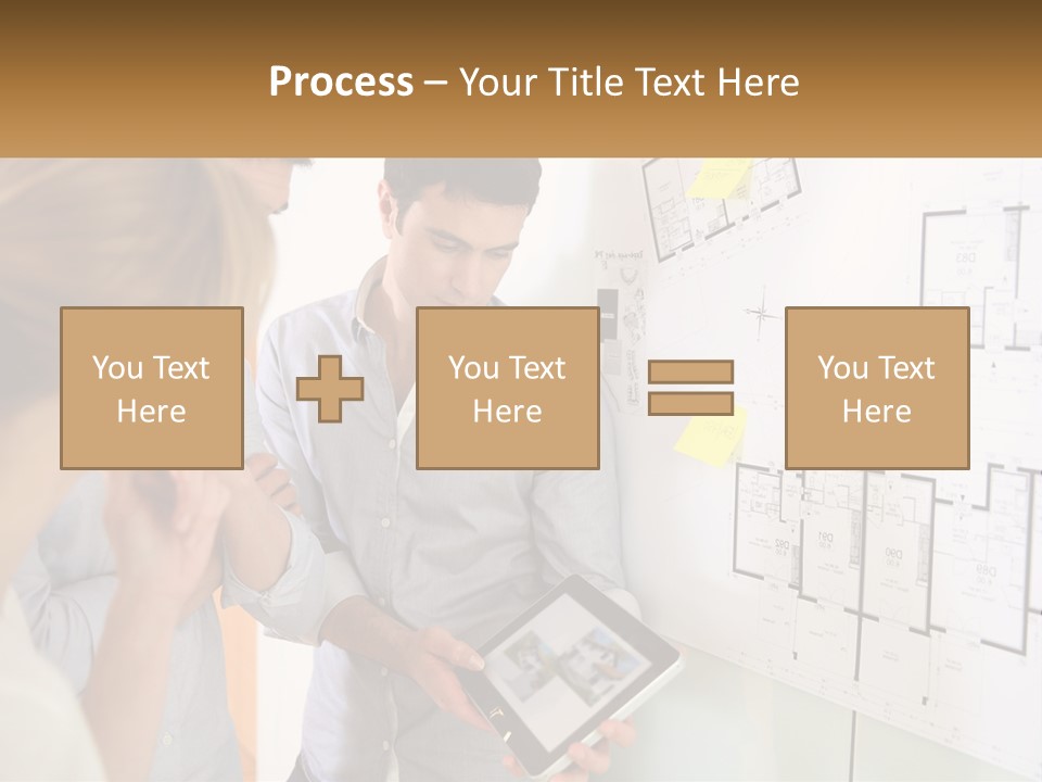 A Man And Woman Looking At A Tablet Screen PowerPoint Template
