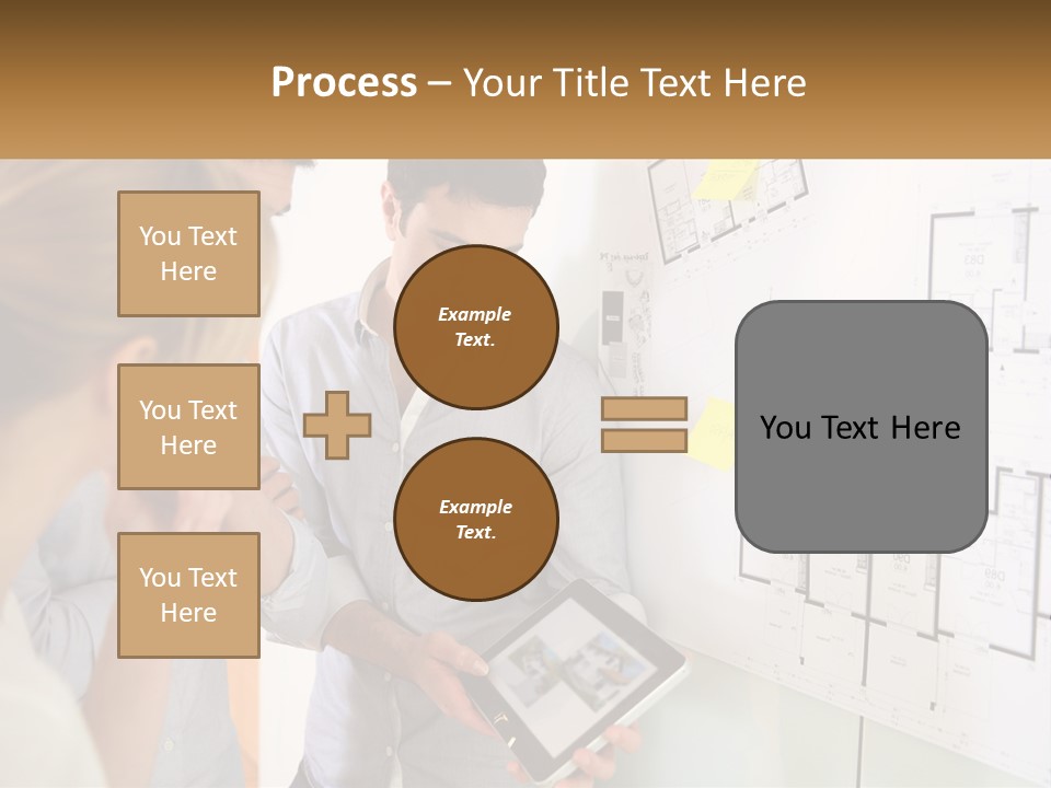 A Man And Woman Looking At A Tablet Screen PowerPoint Template