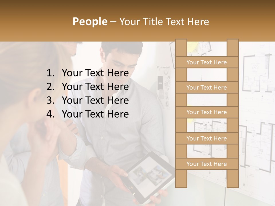 A Man And Woman Looking At A Tablet Screen PowerPoint Template