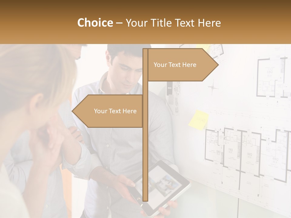 A Man And Woman Looking At A Tablet Screen PowerPoint Template