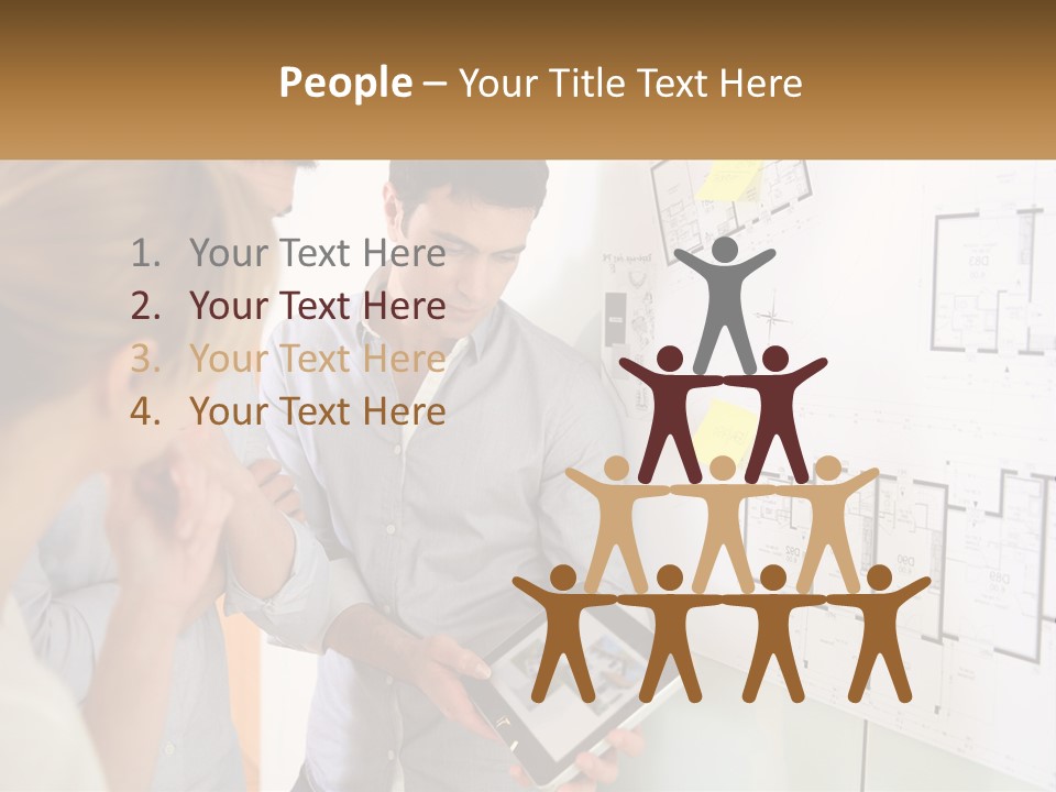 A Man And Woman Looking At A Tablet Screen PowerPoint Template