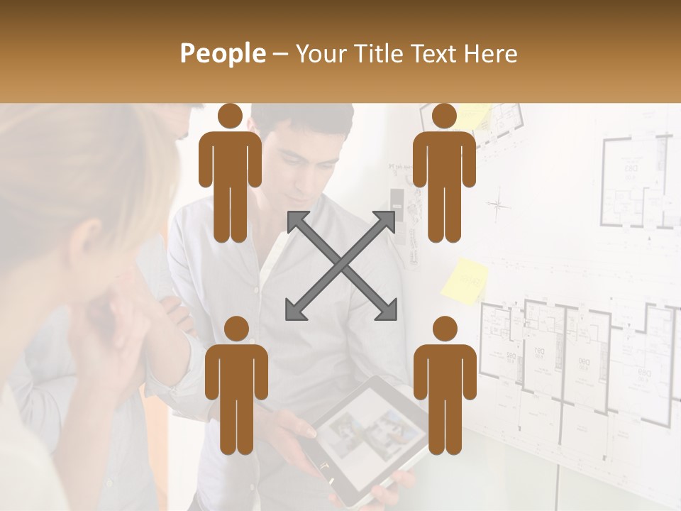 A Man And Woman Looking At A Tablet Screen PowerPoint Template