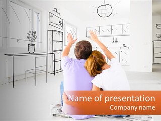A Couple Of People Sitting On Top Of A White Floor PowerPoint Template