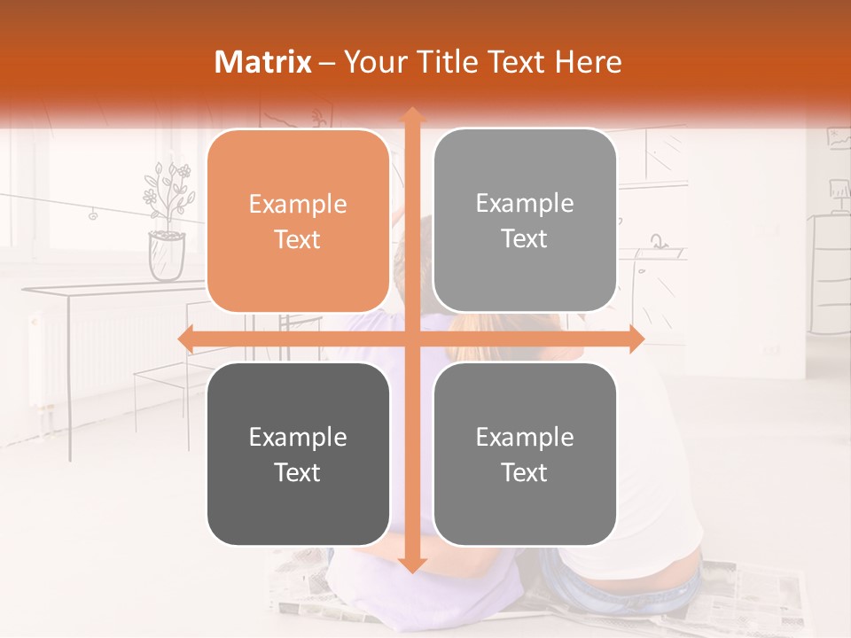A Couple Of People Sitting On Top Of A White Floor PowerPoint Template