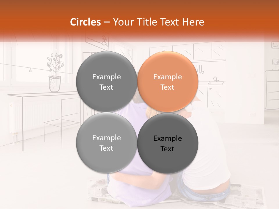 A Couple Of People Sitting On Top Of A White Floor PowerPoint Template