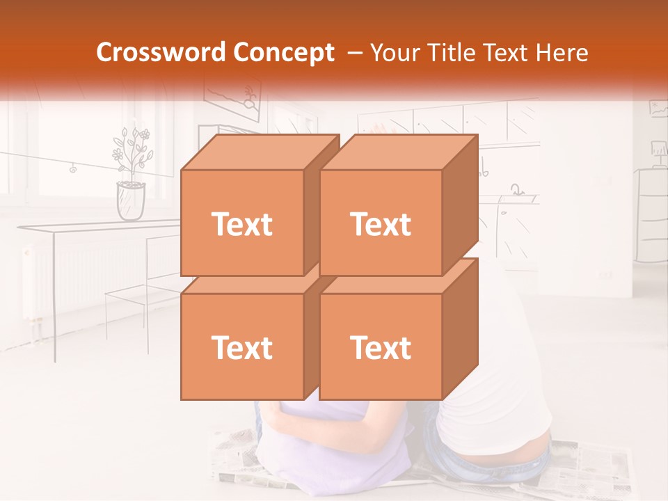 A Couple Of People Sitting On Top Of A White Floor PowerPoint Template