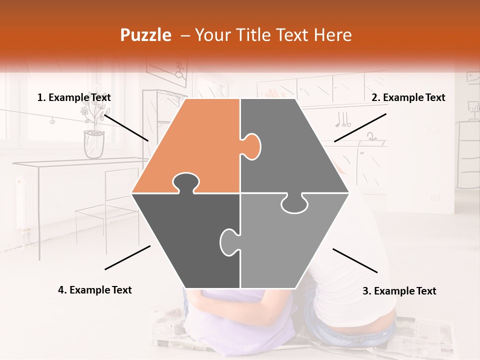 A Couple Of People Sitting On Top Of A White Floor PowerPoint Template