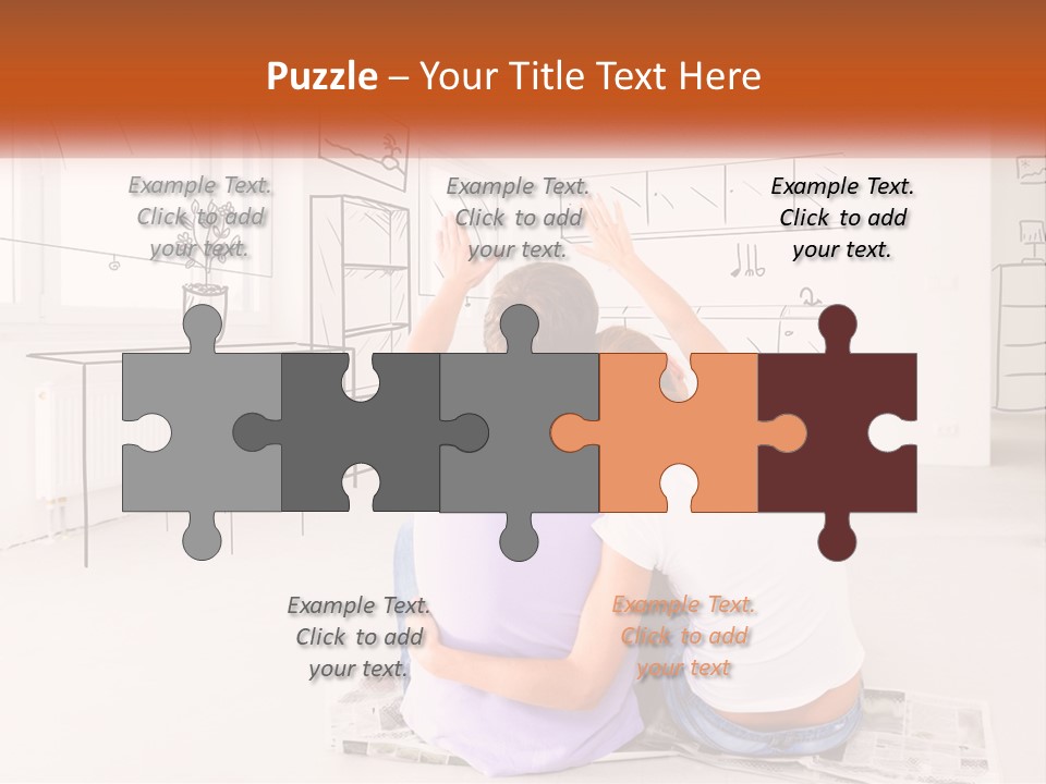 A Couple Of People Sitting On Top Of A White Floor PowerPoint Template