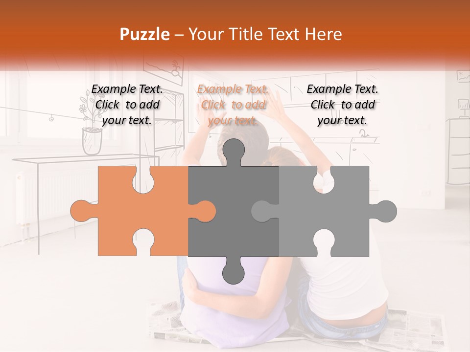 A Couple Of People Sitting On Top Of A White Floor PowerPoint Template