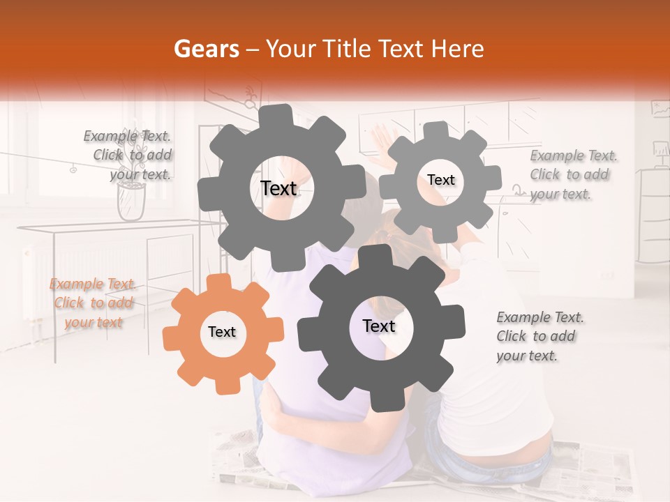 A Couple Of People Sitting On Top Of A White Floor PowerPoint Template