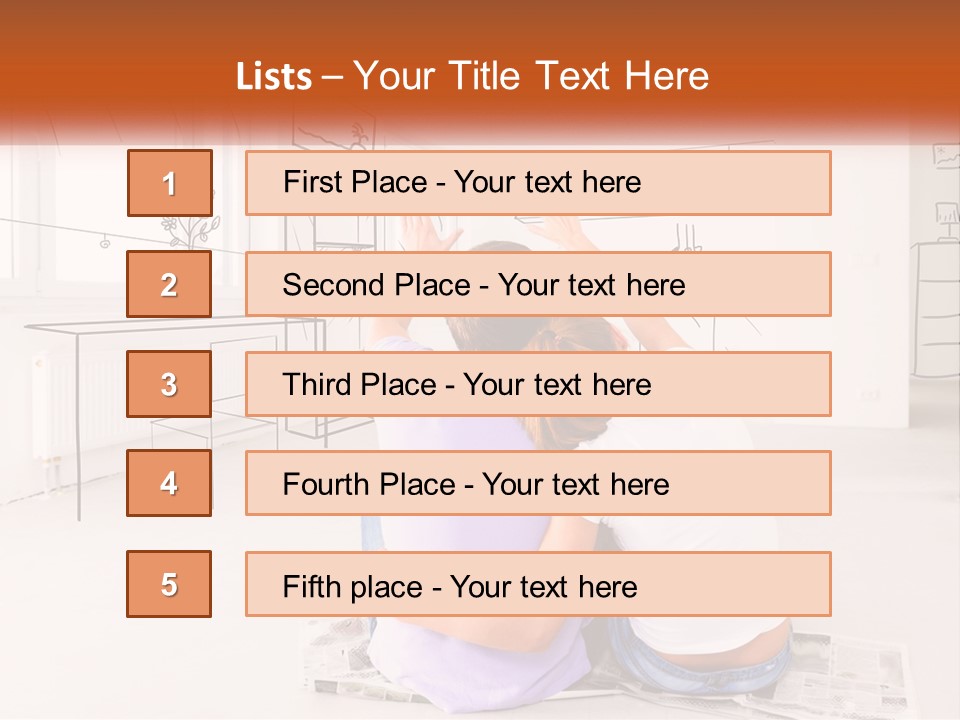 A Couple Of People Sitting On Top Of A White Floor PowerPoint Template