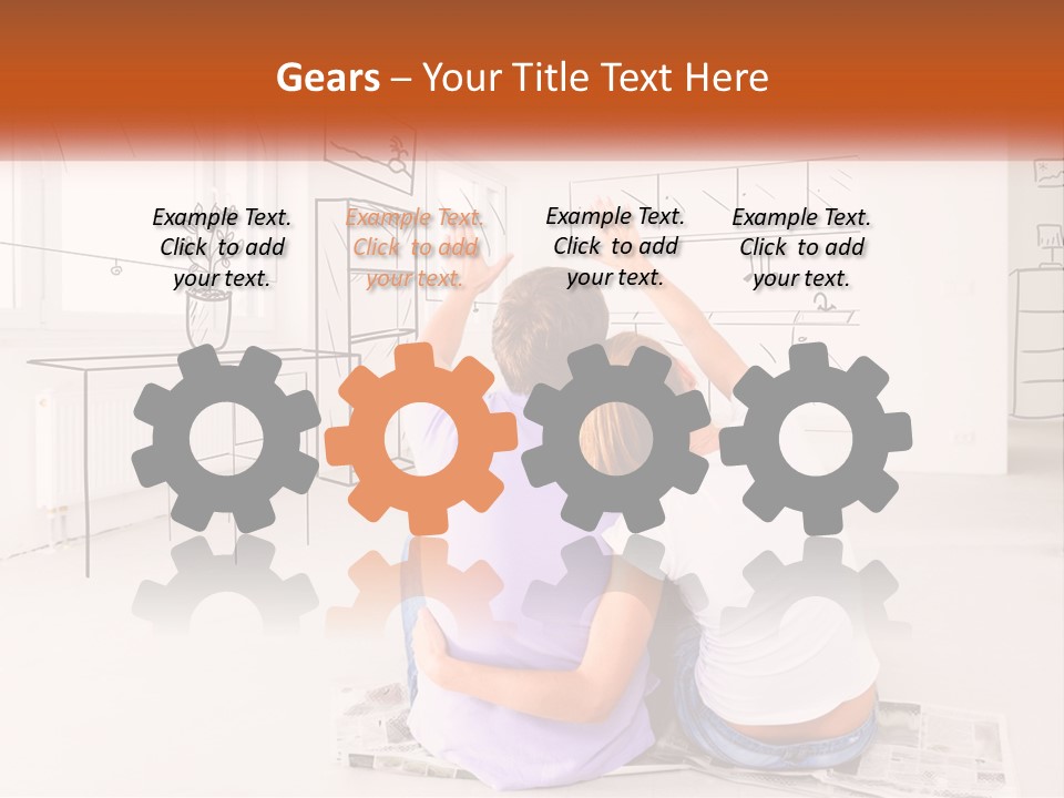 A Couple Of People Sitting On Top Of A White Floor PowerPoint Template