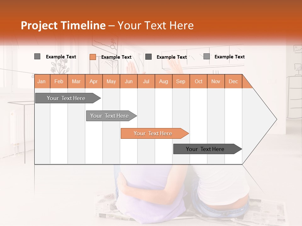 A Couple Of People Sitting On Top Of A White Floor PowerPoint Template