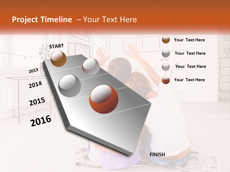 A Couple Of People Sitting On Top Of A White Floor PowerPoint Template