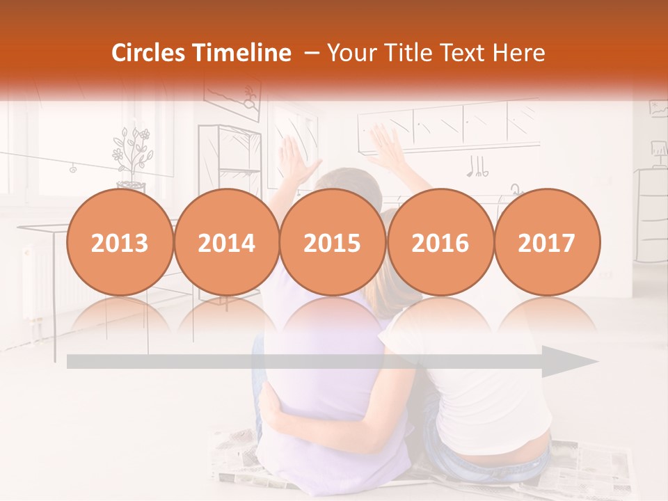 A Couple Of People Sitting On Top Of A White Floor PowerPoint Template