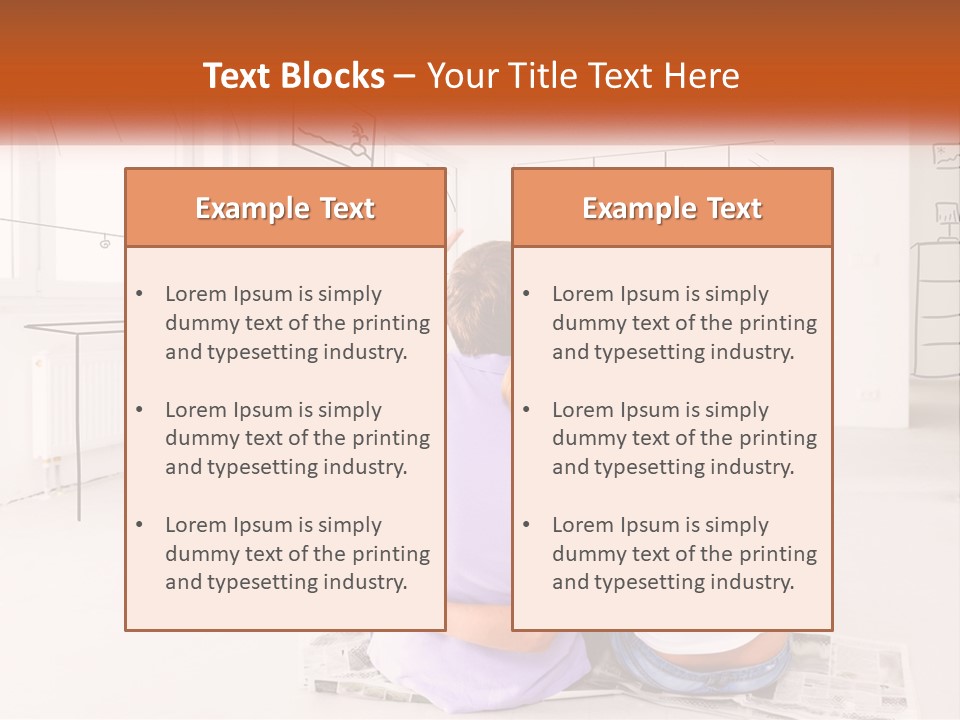A Couple Of People Sitting On Top Of A White Floor PowerPoint Template