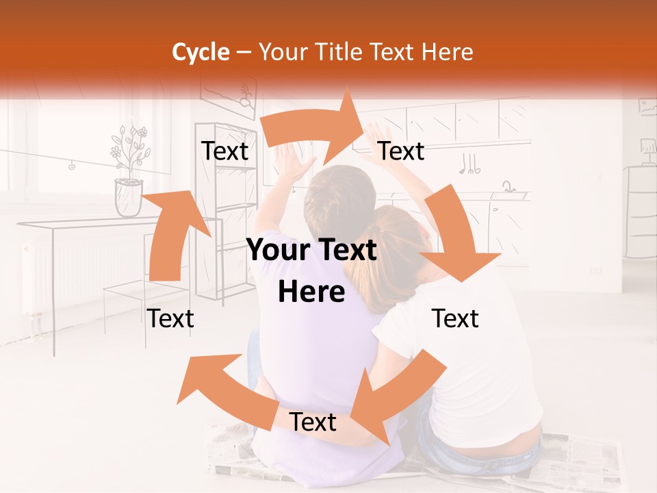 A Couple Of People Sitting On Top Of A White Floor PowerPoint Template