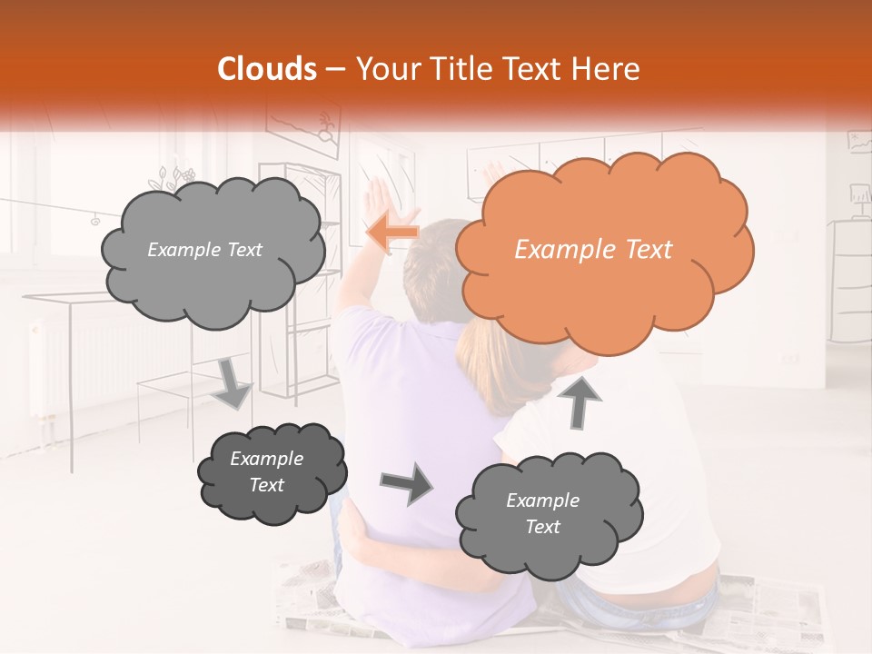 A Couple Of People Sitting On Top Of A White Floor PowerPoint Template