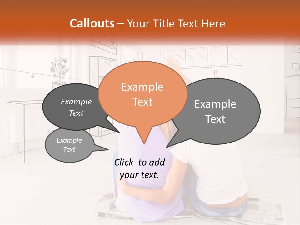 A Couple Of People Sitting On Top Of A White Floor PowerPoint Template