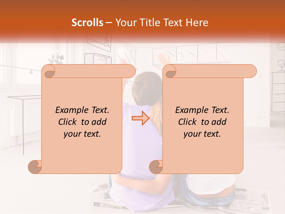 A Couple Of People Sitting On Top Of A White Floor PowerPoint Template