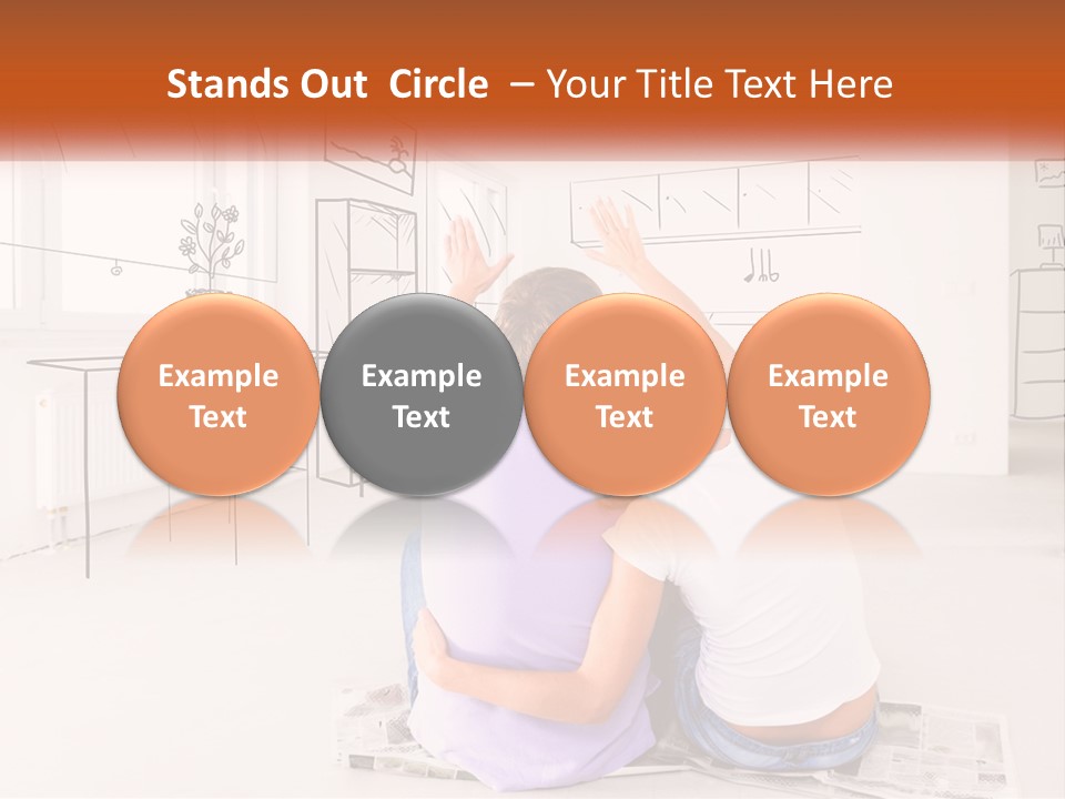 A Couple Of People Sitting On Top Of A White Floor PowerPoint Template