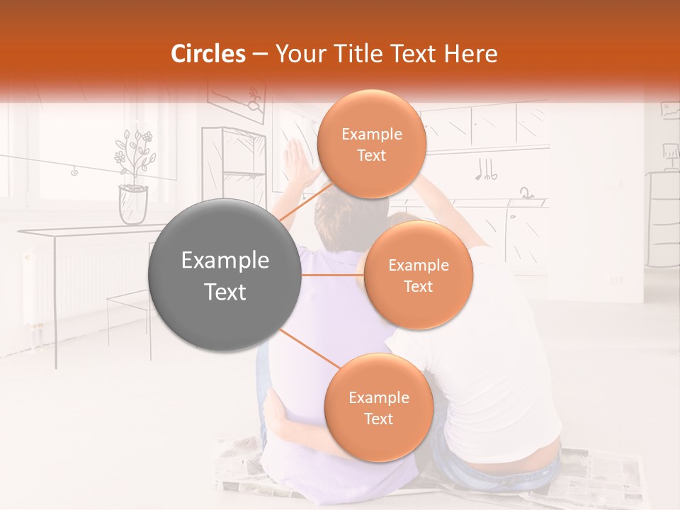 A Couple Of People Sitting On Top Of A White Floor PowerPoint Template