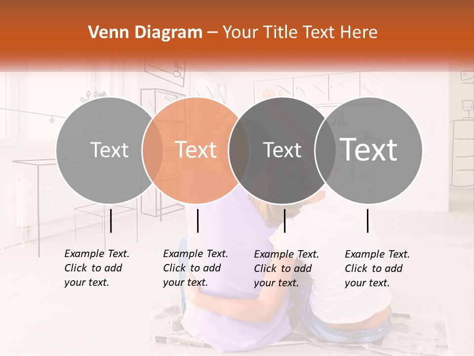 A Couple Of People Sitting On Top Of A White Floor PowerPoint Template