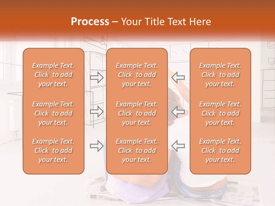 A Couple Of People Sitting On Top Of A White Floor PowerPoint Template