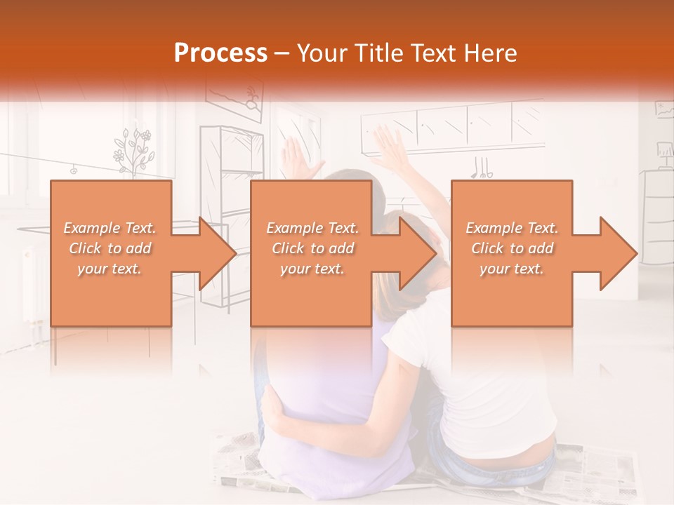 A Couple Of People Sitting On Top Of A White Floor PowerPoint Template