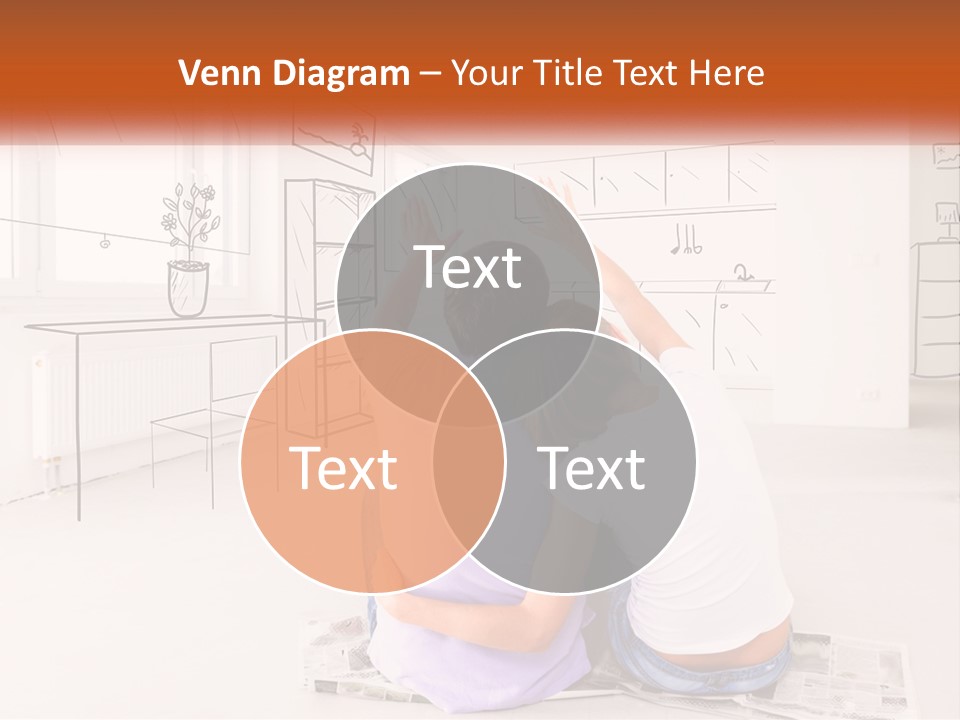 A Couple Of People Sitting On Top Of A White Floor PowerPoint Template