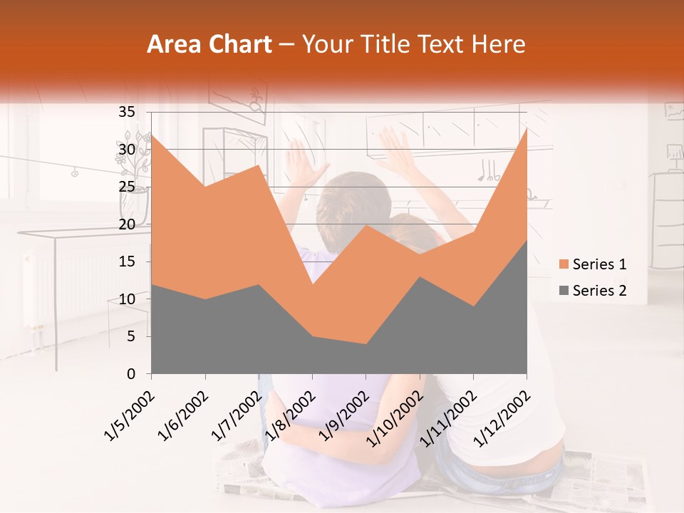 A Couple Of People Sitting On Top Of A White Floor PowerPoint Template