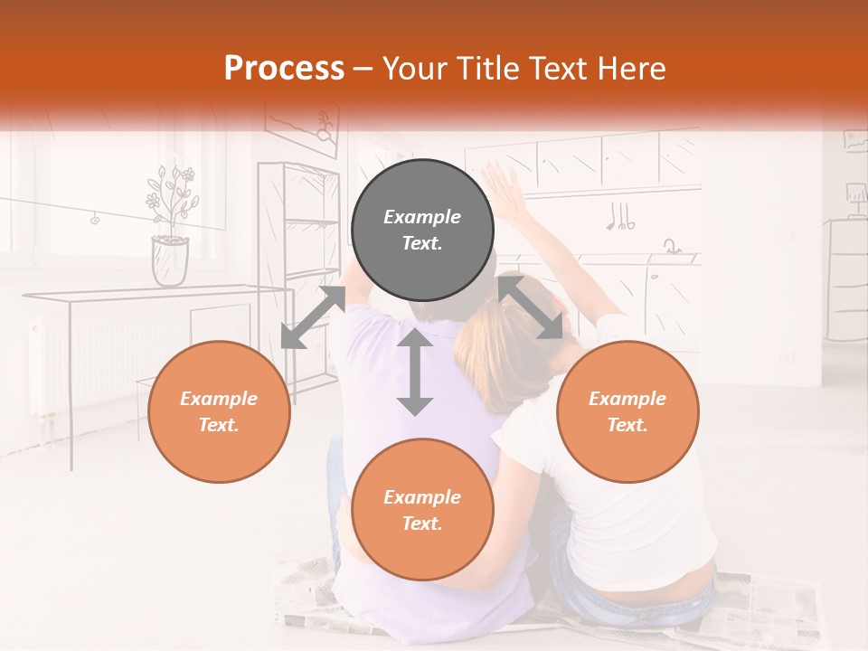 A Couple Of People Sitting On Top Of A White Floor PowerPoint Template