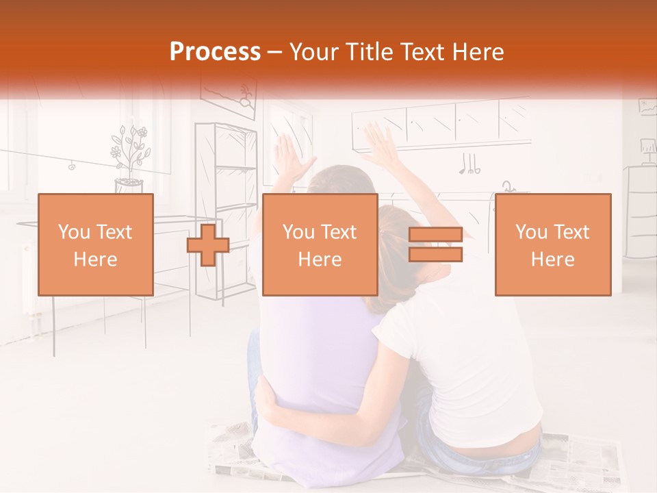 A Couple Of People Sitting On Top Of A White Floor PowerPoint Template