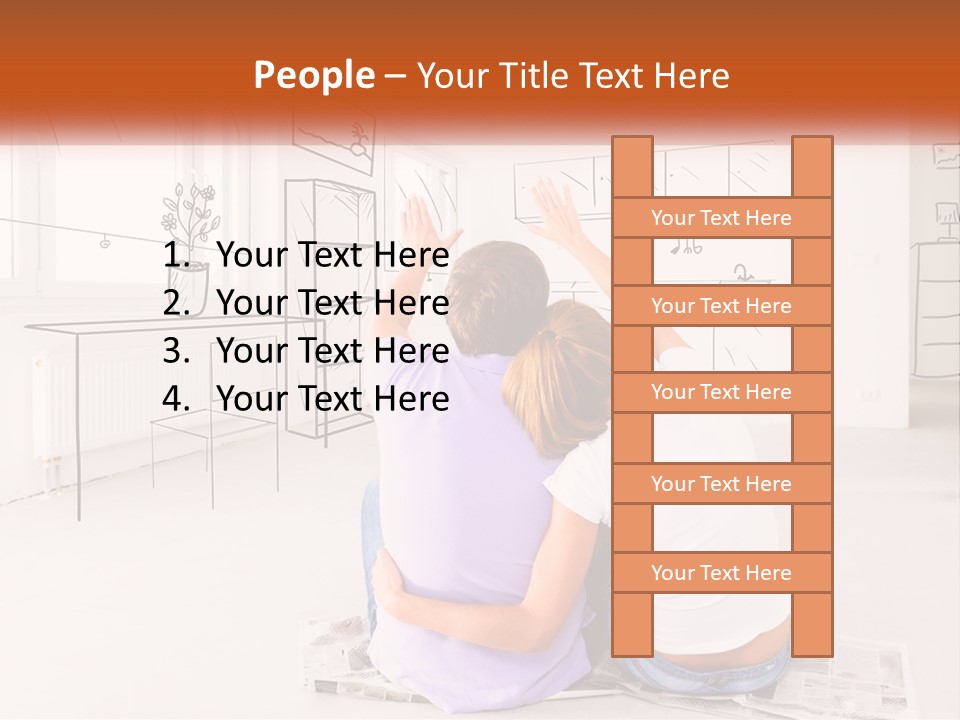 A Couple Of People Sitting On Top Of A White Floor PowerPoint Template