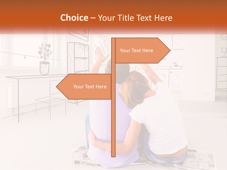 A Couple Of People Sitting On Top Of A White Floor PowerPoint Template