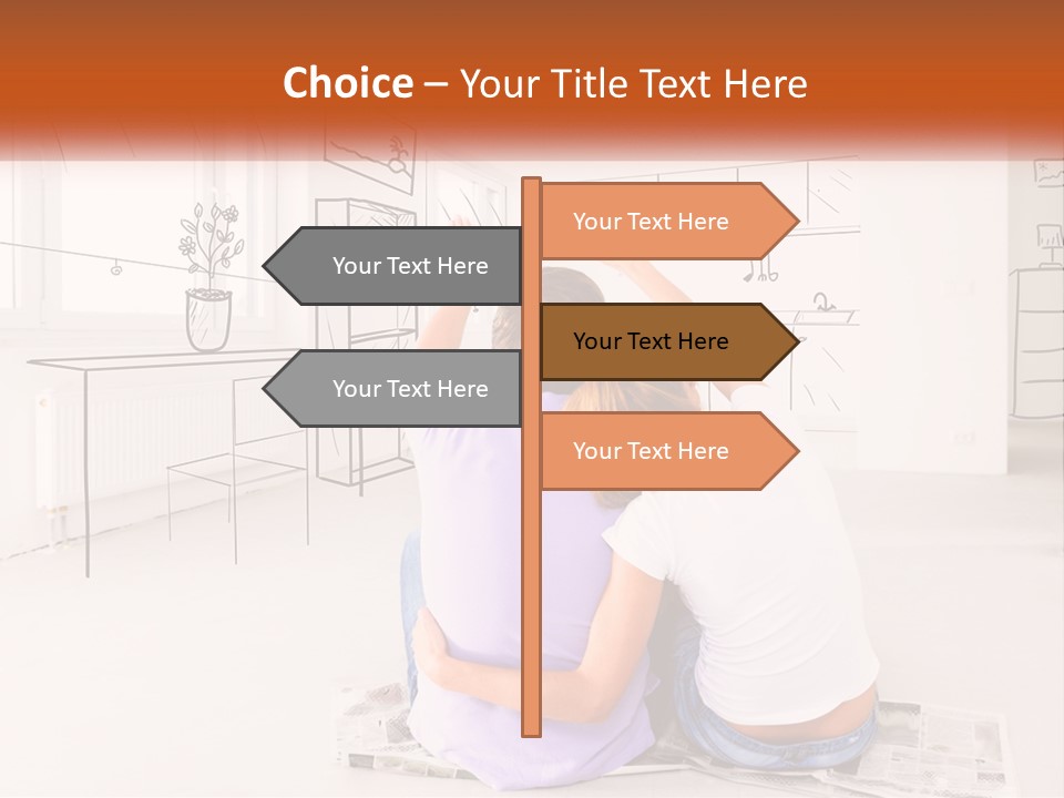 A Couple Of People Sitting On Top Of A White Floor PowerPoint Template