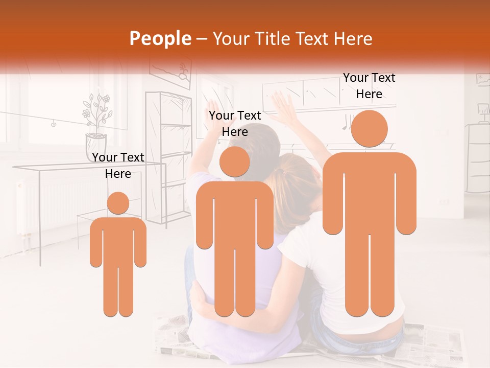 A Couple Of People Sitting On Top Of A White Floor PowerPoint Template