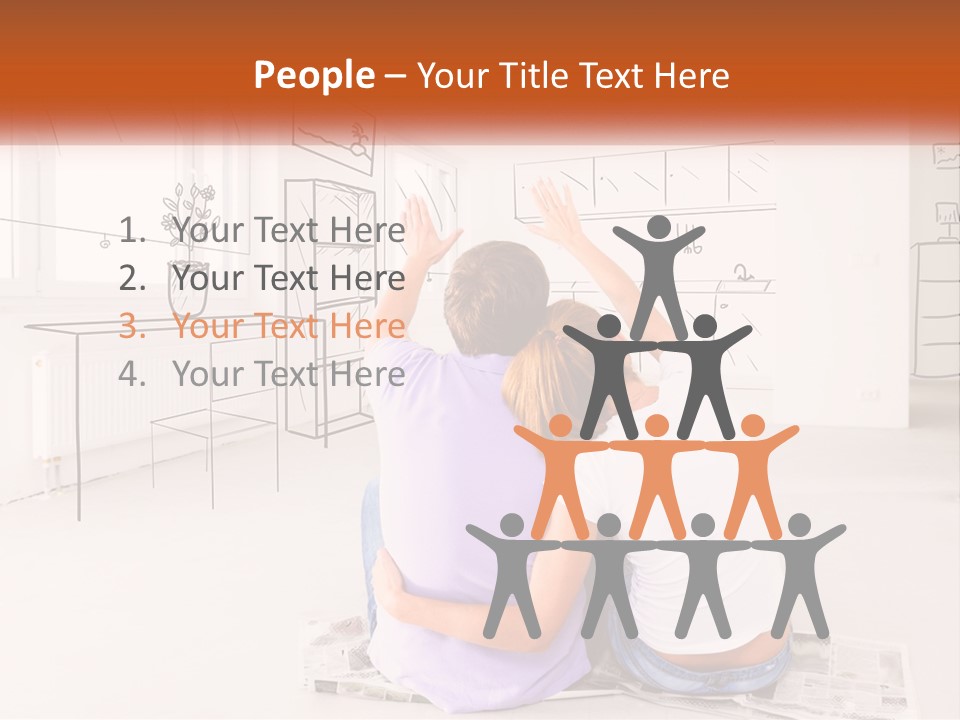 A Couple Of People Sitting On Top Of A White Floor PowerPoint Template