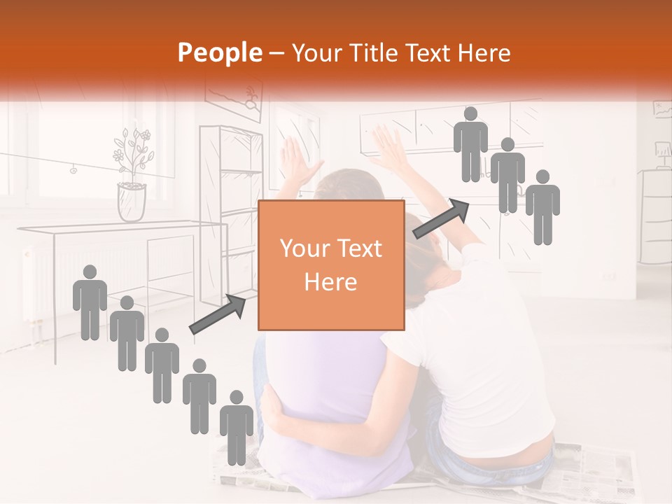 A Couple Of People Sitting On Top Of A White Floor PowerPoint Template