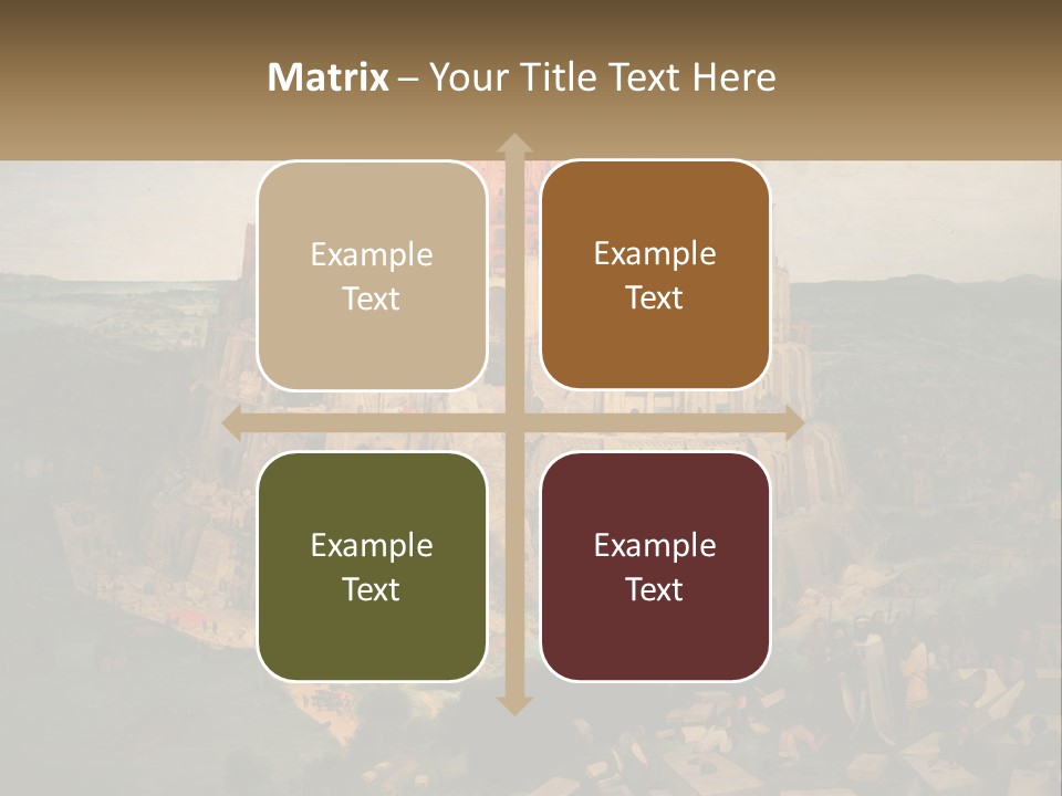 A Painting Of A Castle With People Standing In Front Of It PowerPoint Template