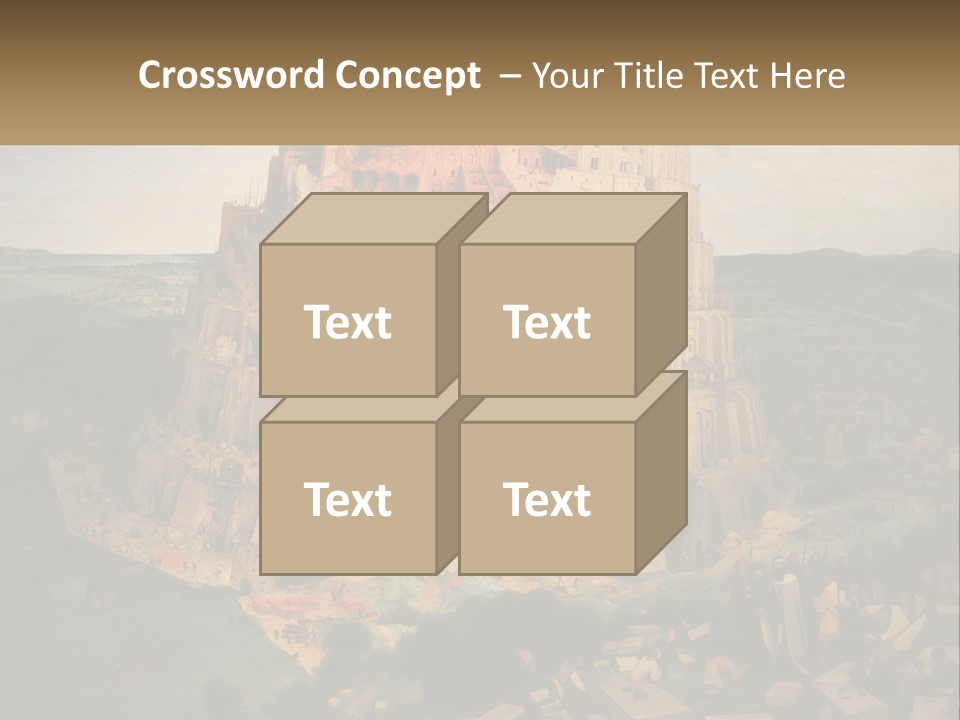 A Painting Of A Castle With People Standing In Front Of It PowerPoint Template