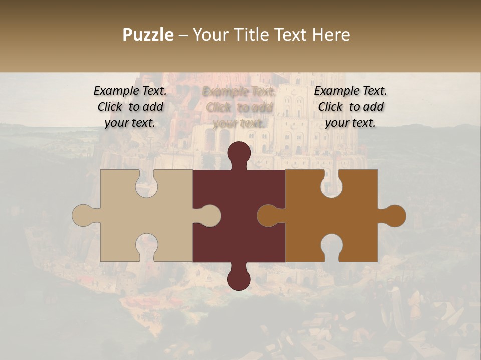 A Painting Of A Castle With People Standing In Front Of It PowerPoint Template