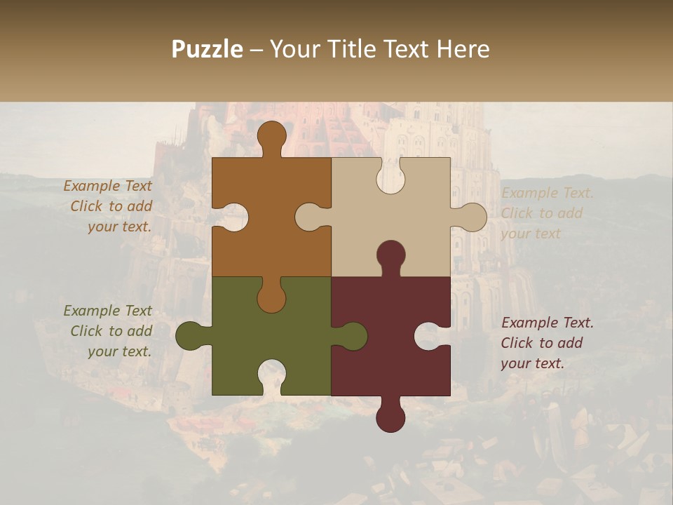 A Painting Of A Castle With People Standing In Front Of It PowerPoint Template