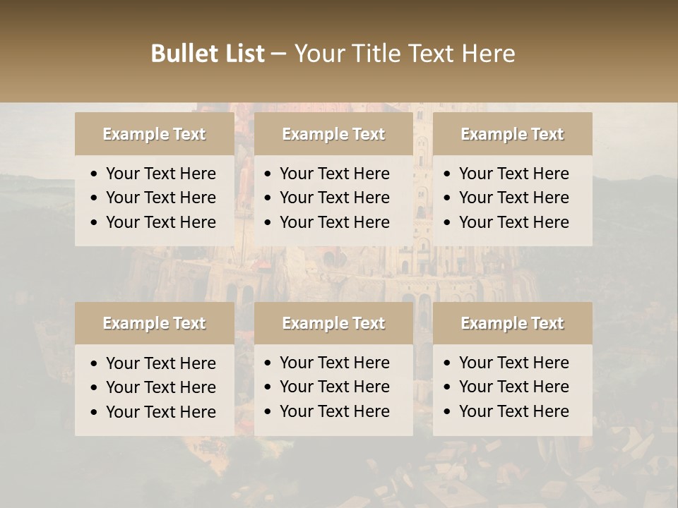 A Painting Of A Castle With People Standing In Front Of It PowerPoint Template