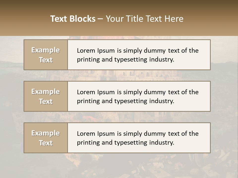 A Painting Of A Castle With People Standing In Front Of It PowerPoint Template