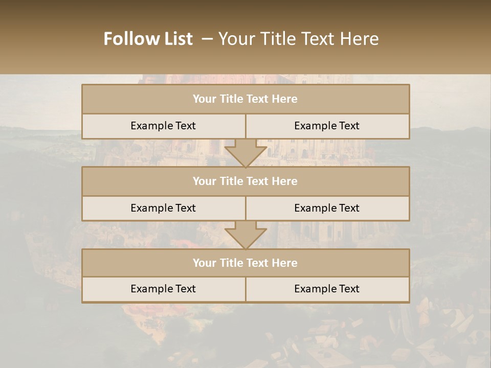 A Painting Of A Castle With People Standing In Front Of It PowerPoint Template